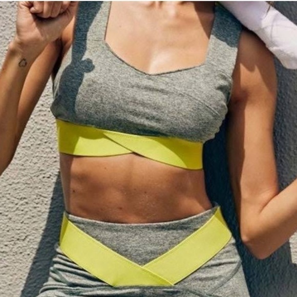 FP Movement Women's Sports Bra - Just Breathe - Hthr Olive - Lg - Picture 1 of 11